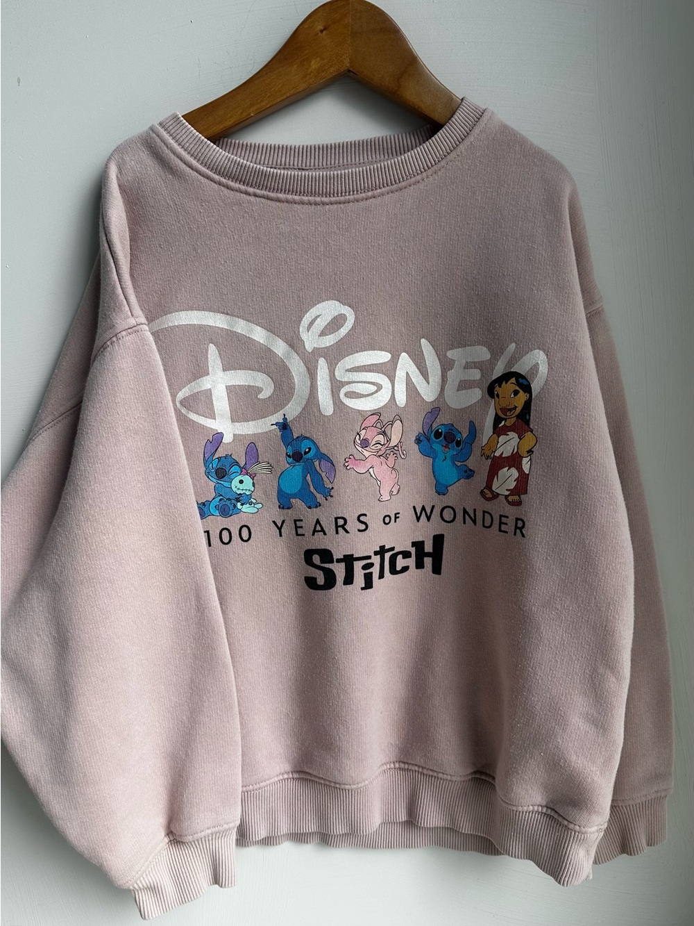 Zara Light Pink Disney Stitch Graphic Sweatshirt